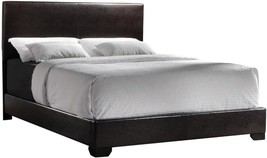 Dark Brown/Black Upholstered Bed By Coaster Home Furnishings. - $370.94