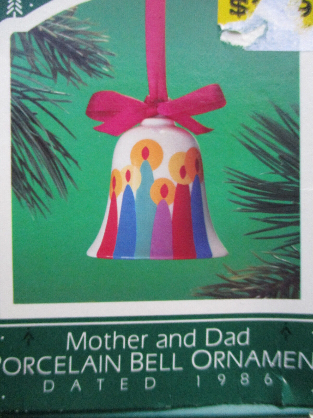 Hallmark 1986 Mother and Dad Porcelain Bell Christmas Keepsake Ornament Japan - $11.40