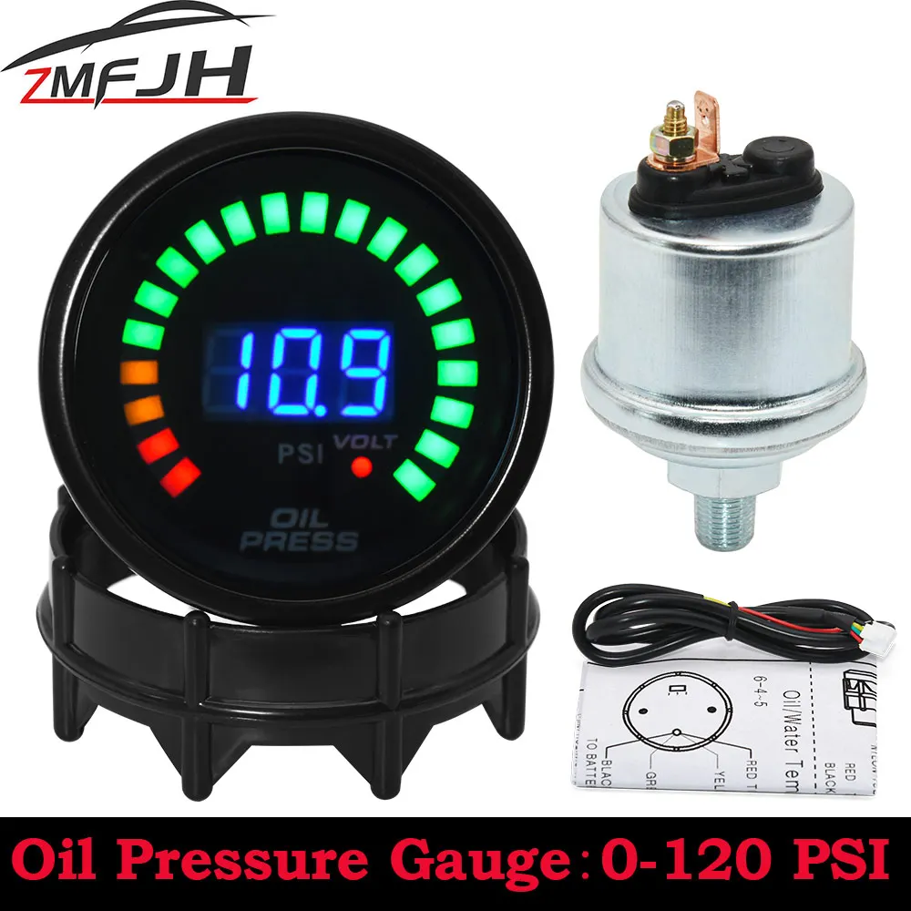 AD 2&#39;&#39; 52mm Auto Car Digital Oil Pressure Gauge 0~120PSI Oil Press Gauge LED - £12.38 GBP+