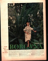 1956 women&#39;s Borgana Borg fabric coat jungle vintage fashion  ad nostalg... - $24.11