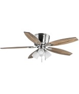 Hampton Bay Sidlow 52 in. Indoor LED Brushed Nickel Hugger Dry Rated Cei... - €63,85 EUR