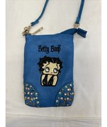 2013 Betty Boop Blue Faux Leather Studded Embroidered Cross Body Purse H... - £31.34 GBP