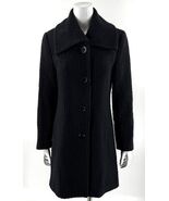 Calvin Klein Dress Coat Size 6 Black Textures Wool Blend Button Womens - $1,530.02 MXN