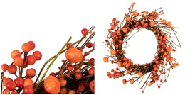 Red and Orange Berries with Mini Pumpkins Fall Harvest Wreath, 20-Inch, ... - £92.74 GBP