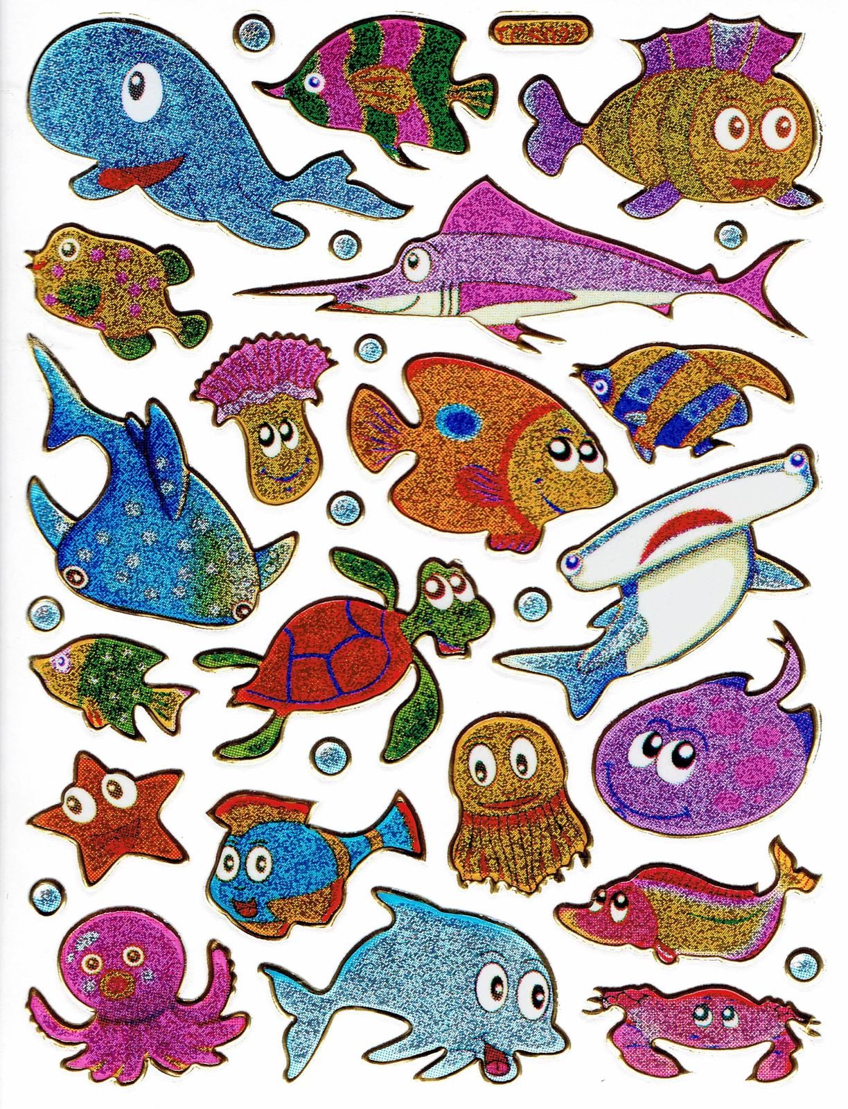 A281 Fish Whale Kids Kindergarten Sticker Decal Size 13x10 cm / 5x4 inch... - $2.49