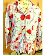 Women’s Pajamagram Cupcakes Blue Sleepwear Pajama Top Small Soft Cozy 02... - $6.88