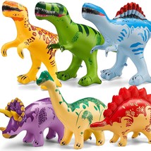 6 Pack Inflatable Dinosaur Toys With Air Pump, Blow Up Jumbo Dino Figure... - £46.31 GBP