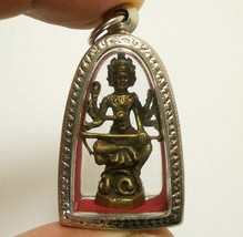 Phra Phrom lord Brahma Trimurti hindu Hinduism locket god deity pendant blessed  - £31.22 GBP