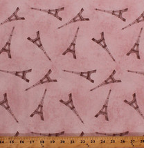 Eiffel Tower Allover Paris France Pink Ooh La La Cotton Fabric Print Bty D683.41 - £19.53 GBP