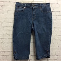 Nine West Womens Berumda Shorts Blue Pockets Studded Medium Wash Denim 10 - $15.35