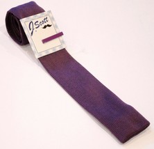 J. SCOTT Straight Edge INDIGO Dark Purple SUIT TIE Free Shipping - $58.60