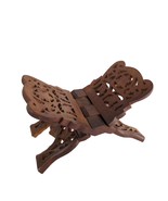Vintage Carved Wood Folding Holy Book Stand Bible Holder Rosewood Handma... - $36.48 CAD