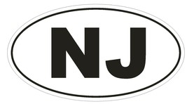NJ New Jersey EURO OVAL Bumper Sticker or Helmet Sticker D476 Laptop TABLET - $1.39+