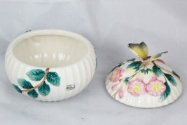 Fitz & Floyd 6" Trinket Candy Dish Floral Green Leavens Butterfly Handle  - $36.62