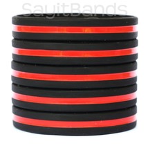 5 Thin Red Line Wristbands - Support & Awareness for Fire Fighters & Departments - $5.82