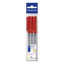 Staedtler Ballpoint Medium Pen Stick in Polybag - 3 Red - $29.26