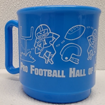 Vintage Blue Plastic Mug Pro Football Hall of Fame Canton Ohio NFL - 80s - $7.71