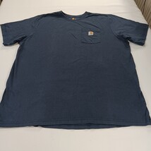 Carhartt K87-NVY Men's 2XL Tall Short Sleeve Pocket Workwear Blue Cotton T-Shirt image 14