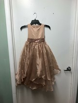 ekidsbridal Organza Flower Girl Dress Scoop Neck Dress  Champagne Size 8 - $412.19 MXN