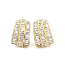 Authenticity Guarantee 
Wide Baguette Channel-Set Diamond Huggie Drop Earring... - £12,944.18 GBP