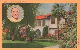 HOME OF Jose Iturbi Beverly Hills CA. PostCard UnPosted A31 - £2.21 GBP