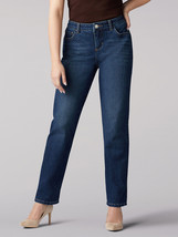 Lee Womens Plus 26W Petite Instantly Slims Relaxed Fit Straight Leg Jeans NWT - $35.99
