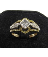 Zales Forever Diamonds 10K Gold Yellow White Princess Engagement Ring Br... - $494.99