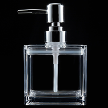 HONJAN Clear Acrylic Soap Dispenser, 13.5 Oz Square Lucite Soap Dispenser with P - £16.57 GBP