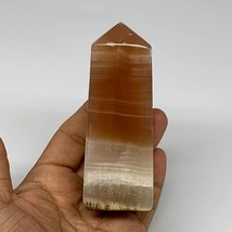287.6g, 4&quot;x1.4&quot;x1.5&quot;, Honey Calcite Point Tower Obelisk Crystal @Pakistan, B2530 - £18.24 GBP