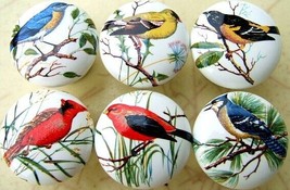 Cabinet Knobs Knob w/ Domestic Birds #3 (6) - £25.83 GBP