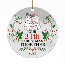 31th Anniversary Christmas 2023 Acrylic Ornament 31 Years Cute Cat Couple Gift - £13.41 GBP