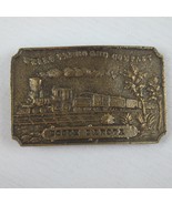 Vintage Belt Buckle Wells Fargo &amp; Company Train South Dakota Brass Gold ... - £11.98 GBP