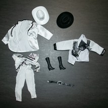 Western Barbie Doll Black White Cowgirl Clothing Costumes 90’s/2000’s - $19.35