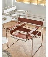 Mid-Century  Marcel Breuer Style Wassily Arm Chair Accent Chair Brown Le... - $1,380.47 CAD