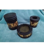 Vintage Porcupine Quill Trinket Jar Box With Lid, Ashtray &amp; Pen Holder/I... - $118.80