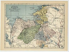 1902 Antique Map Of The County Of Sligo / Ireland - £22.21 GBP