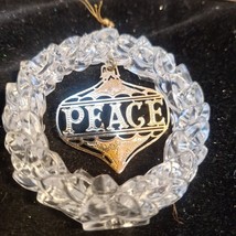Vtg 90s Clear Plastic Wreath Christmas Ornaments Gold Metal Filigree Pea... - £5.46 GBP