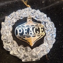 Vtg 90s Clear Plastic Wreath Christmas Ornaments Gold Metal Filigree Pea... - £5.48 GBP