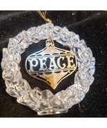 Vtg 90s Clear Plastic Wreath Christmas Ornaments Gold Metal Filigree Pea... - £5.55 GBP