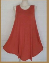 New SACRED THREADS OS tangerine stretch jersey sleeveless swing tunic top - $17.82