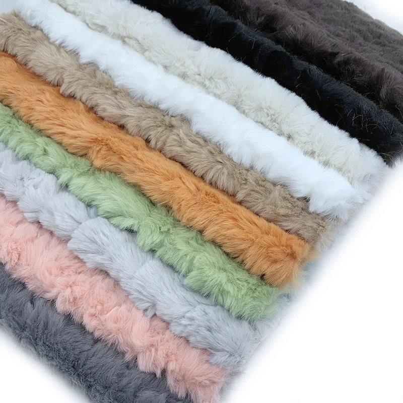 Play EmAed Microfiber 100% Polyester Fabric Rabbit Faux Fur Fleece Fabric For Co - £22.91 GBP