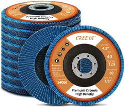 T29 Flap Disc 4 1/2 X 7/8 Inch, 40 Grit High Density (80 Flaps) Long Las... - $20.72