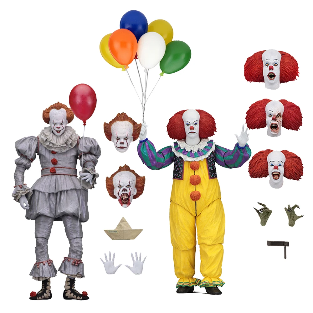 Eca joker with balloons pennywise action figure model toy for christmas halloween gifts thumb200