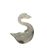 Unbranded Swan Clear Art Glass Swan Figurine Paperweight 3.5&quot; Tall - $14.85