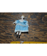 Antique Small Porcelain Bisque Blue Dress DOLL Very Good Condition Cloth... - $368.81 MXN