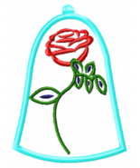 Belle&#39;s Rose Beauty and the Beast Machine Embroidery Applique Design - $4.00