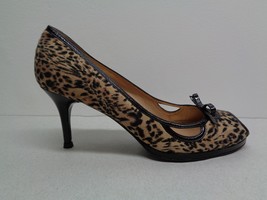 Stuart Weitzman Size 9.5 M BECON Leopard Print Leather Heels New Womens Shoes - £197.04 GBP