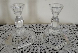 2-Michael C. Fina ~ Fifth Avenue~ 24% Lead Crystal ~ 4&quot; Tall Candlestick Holders - £29.80 GBP