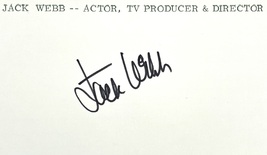 Jack Webb Signed Autographed 3x5 Index Card Dragnet Joe Friday Jsa Certified - $179.99