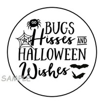 30 Bugs Hisses Halloween Wishes Envelope Seals Labels Stickers 1.5&quot; Round Spider - £6.00 GBP